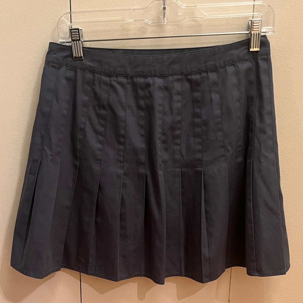 Grey Mini Pleated Skirt